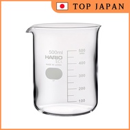 HARIO Beaker, Practical Capacity 500mL, Heat-Resistant Glass, Made in Japan, Model BK-500