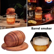 Whiskey Smoker Wooden Whiskey Cocktail Smoker Barrel-Shaped Mixing Tool for Men Dad Husband Father B
