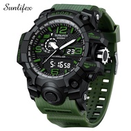 Sunlifex Jam Tangan Pria Digital Olahraga Kasual Tali Silikon Original Jam Tangan Cowok