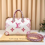 LV 路易威登 Speedy25 限定水彩系列 芯片款 可調節肩帶