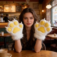 WSG_ Realistic Plush Paw Gloves Furry Paw Gloves Furry Cat Paw Gloves Plush Claw Mittens Fluffy Cosp