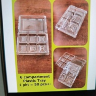 6 Compartment Plastic tray (50pcs) Cheese tart /mini mooncake