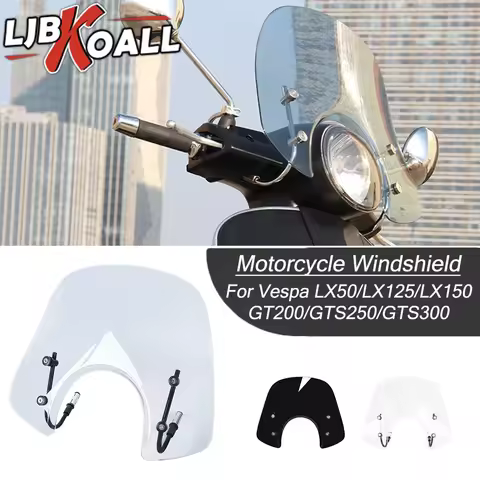 For Vespa GT200 GTS250 GTS300 LX50 LX125 LX150 Motorcycle Windshield Windscreen Wind Deflector GT 20