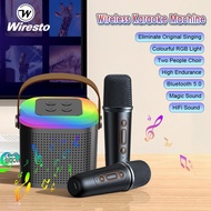 Wiresto KTV Home Wireless Bluetooth Mini Karaoke Machine Home Microphone Audio Integrated Microphone Universal Singing Speaker With Dual Microphone