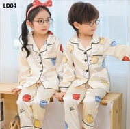 Đồ Ngủ Cho Bé Đồ Bộ Pijama Bé Tra Bộ Pijama Cho Bé Gái Chất Lụa In Hình Cực Yêu Cho Bé 8Kg - 39Kg
