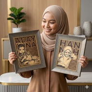 Custom Wood Photo Frame Engrave A5 size