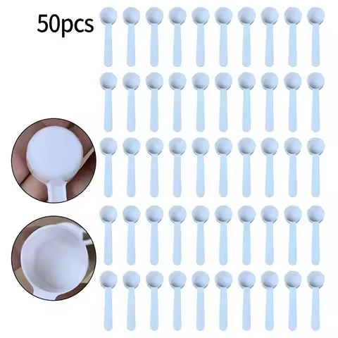 50/100pc 5g White Plastic Measuring Spoon Gram Scoop Food Baking Medicine Powder Milk Coffee Tea Mul