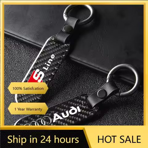 2025 Hot 1Pcs Carbon Fiber Key Chain Car Key High Grade Keyring For Audi Sline A3 A4 A6 A5 Q5 A1 Q7 