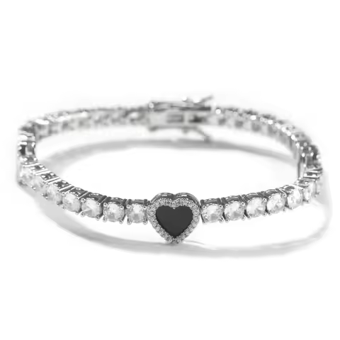 UWIN Custom Heart/Butterfly/Star Tennis Bracelet for Women Iced Out 4MM Tennis Necklace with Black/G