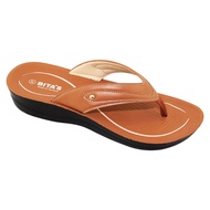 Bita's DAN.119 Women's Flip-flops (Black + Cream + Brown)