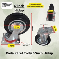 6 inch live rubber trolley wheels, door display trolley wheels.