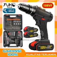 Bor Listrik 1 Set Lengkap 108VF 10mm Reversible/ Bor Baterai Modern Tanpa Kabel Cordless Real 68VF/ Bor Dampak Charger Cas Electric Drill Cordless 88VF/ Mesin Bor Listrik Modern Fullset Drill Besi Kuat 21VF/ Bor Tangan Listrik Murah Multifungsi