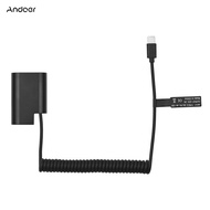 Andoer DMW-DCC12 Dummy แบตเตอรี่ USB-C Coupler Adapter BLF19 Dummy แบตเตอรี่ Coupler USB Type-C ฤดูใบไม้ผลิสายไฟสำหรับ Panasonic Lumix DMC-GH5 GH5s GH5m GH4 GH4K GH3 GH3K G9กล้อง