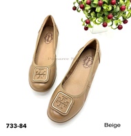 Shuji รองเท้าคัชชูทำงาน รุ่น 733-84 หนังนิ่ม หน้ากว้าง ส้นสูง 1 นิ้ว สวมใส่สบายเท้า Size 35-42