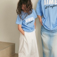 Men Women Same Style Street Wear All-Match Pure Cotton AIMER L Letter Printed Breathable Top