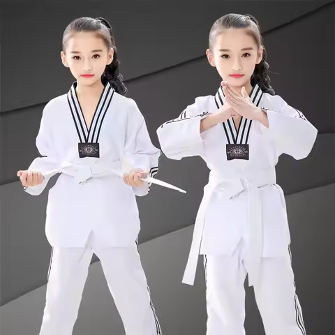 Dobok Adult And Kids Taekwondo Uniform Men Women Long Sleeve TKD Shirt & Pants Jujitsu karate Gymnas