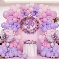 Purple Pink 121pcs Balloon Set for New Year Spring Festival Garland  Set Belon 121pcs Ungu Merah Jam