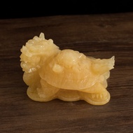 Beige Jade Mother Child Dragon Turtle Ornaments Topaz Gossip Money Dragon Turtle Feng Shui Jade Orna