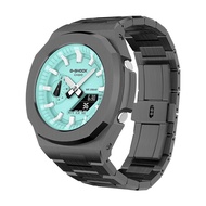 ฝาโลหะของ Nautilus ชุดดัดแปลงหรูหราสำหรับ GA2100ชุดสายนาฬิกาโลหะกรอบสแตนเลสสตีลชุดแท่ง GA 2110 (ไม่ม