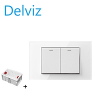DELVIZ 120 wall light switch 2gang/2way power switch glass switch. US switch.