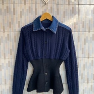 Alexander McQueen Denim Knit Button Down Shirt