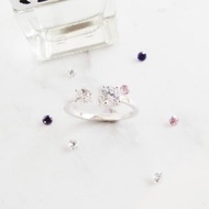 【手工客製銀飾】雙子星 |雙鑽活口 手工鋯石純銀戒指| 大員囡仔