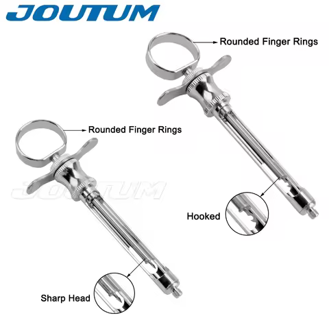 1Pc Dental Injection Syringe Stainless steel Anesthesia Aspirating with Hook-head Sharp Head Surgica