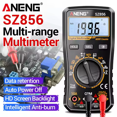 ANENG SZ856 6000 Counts Digital Multimeter NCV Non‑Contact Voltage Detector AC DC Volt Current Resis