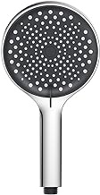 CuteTxtoys Shower Head, Water-Saving, High-Pressure Handheld Shower Head with 5 Jet Types, Water Stop and Filter, Chrome (Silver - black)