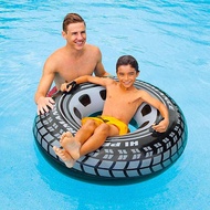 [Yilin Fashion] INTEX 56268 Tire Handle Swimming Ring Thick Leather 0.25mm 114cm Recommended For 9 Y