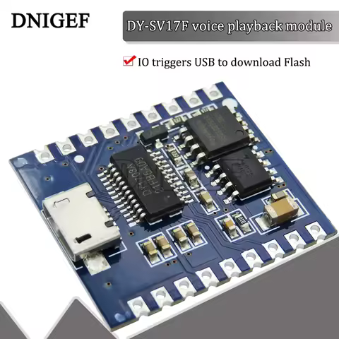 MP3 Player Module Voice Module DY-SV17F 4MB Voice Playback IO Trigger Serial Port Control USB Downlo