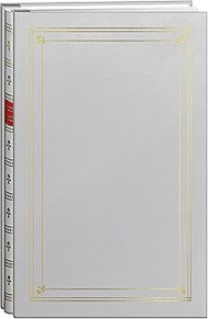 Pioneer Photo 200-Pocket Post Bound White Leatherette Photo Album with Gold Accents for 4 by 6-Inch 