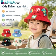The Shop Is In Thailand. Children's Bucket Hat Dinosaur Pattern Sun Protection Wind Head Circumferen