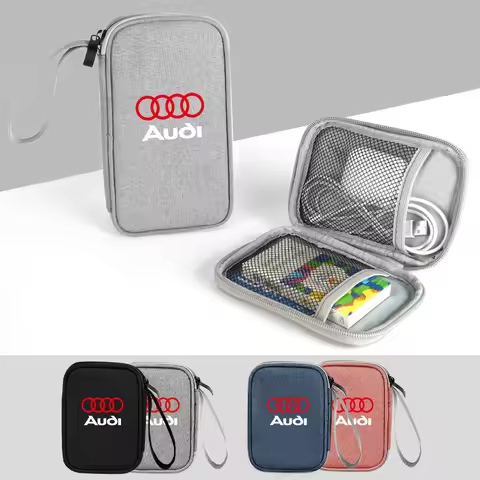 Portable Car Travel Key Driver's License Earphone USB Storage Bag Oxford Organizer for Audi SLINE A4