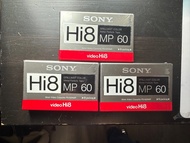3 x SONY Hi8 MP 60 8mm Video Cassette P6-60HMP