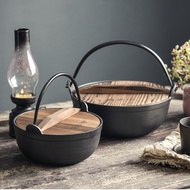 【จัดส่งภายใน 24 ชม】20/24/26/28cm หม้อนาเบะ เตาสุกี้ญี่ปุ่น Japanese Style Cast Iron Sukiyaki Tetsu N