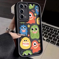 For OPPO Reno 5 Pro Reno 3 5G Reno 2 Case Little Monster Angel Eyes Stepped Thin Cover Shockproof Thicken All Inclusive Protection Cases