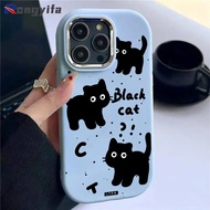 Cute cat black phone case for Vivo V30 Pro 5G V29 pro V27 pro v27e v23 V21 v21s V20 Y77 y77e y76s y7