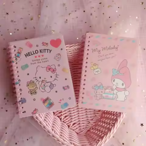 Hello Kitty Kuromi Planner Set Super Cute Ring-Bound Notebook Simple Student Diary
