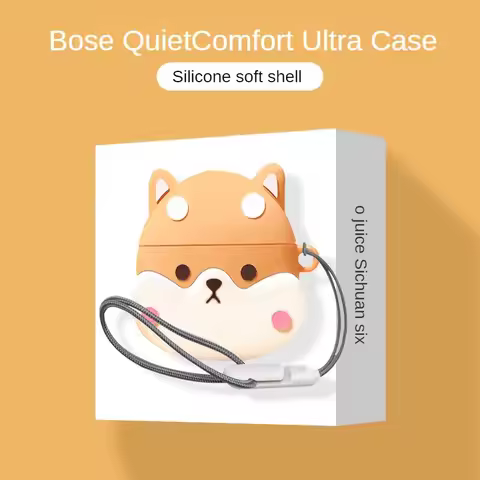 For Bose QuietComfort Ultra Case Protective Cover Cartoon Shiba Inu Cute Keychain Bose QuietComfort 