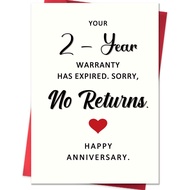 [Coisíní] Funny 2nd Anniversary Card,2 Year Anniversary Card Gifts for Him Her Boyfriend Girlfriend,