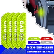4PCS Car Door Sticker Safety Warning Reflective Mark For BYD Qing Song Tang Yuan E1 E5 E6 F0 F3 F3r 