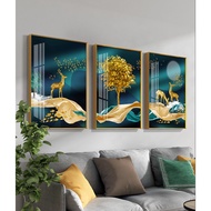 3D Ceramic Mirror Wall Painting - set of 3 living room paintings