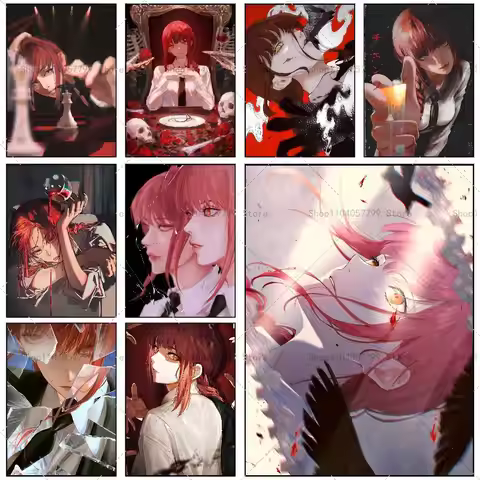 Anime Makima Poster Self-adhesive Wall Mural Art Waterproof Sticker For Bar Room Decor High Quality 