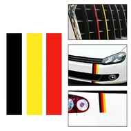 Flag Car Sticker Black+Red+Yellow 3 Stripes Bumper Grid Rear View Mirror Reflective Decal Weatherpro