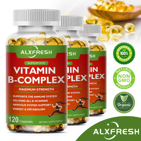 B-Complex Vitamins (B12 B1 B2 B3 B5 B6 B9 Folic Acid &Biotin) Capsule Liver, Immune System, Energy S
