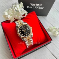 宾马 Balmer 5004M TT-4S Classic Sapphire Glass Women Watch with Black dial and Two tone Silver and Gold Stainless Steel