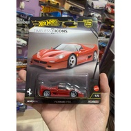 MERAH Hot Wheels Premium Ferrari F50 Red Timeless Icon Diecast 1: Metal Collectible64