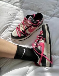 Nike Dunk Low Multi-Color Swoosh波鞋黑粉紅色