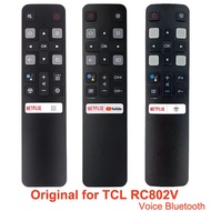 Remote Control Original RC802V For TCL Smart TV Android Universal Bluetooth Voice Remote NETFLIXT